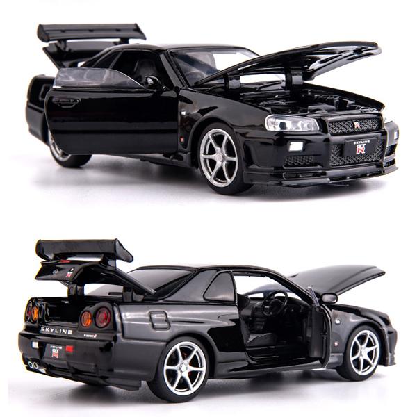 スカイラインGTR ミニカー 日産 NISSAN スカイライン R34 GTR 1/32 ミニカー 全4色 ライト
