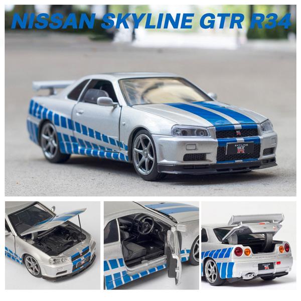 スカイライン　ミニカー 日産 NISSAN スカイライン R34 GTR 1/32 ミニカー 全4色 ライト