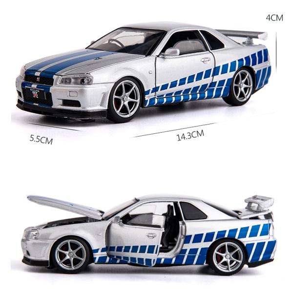 日産 NISSAN スカイライン R34 GTR 1/32 ミニカー 全4色 ライト