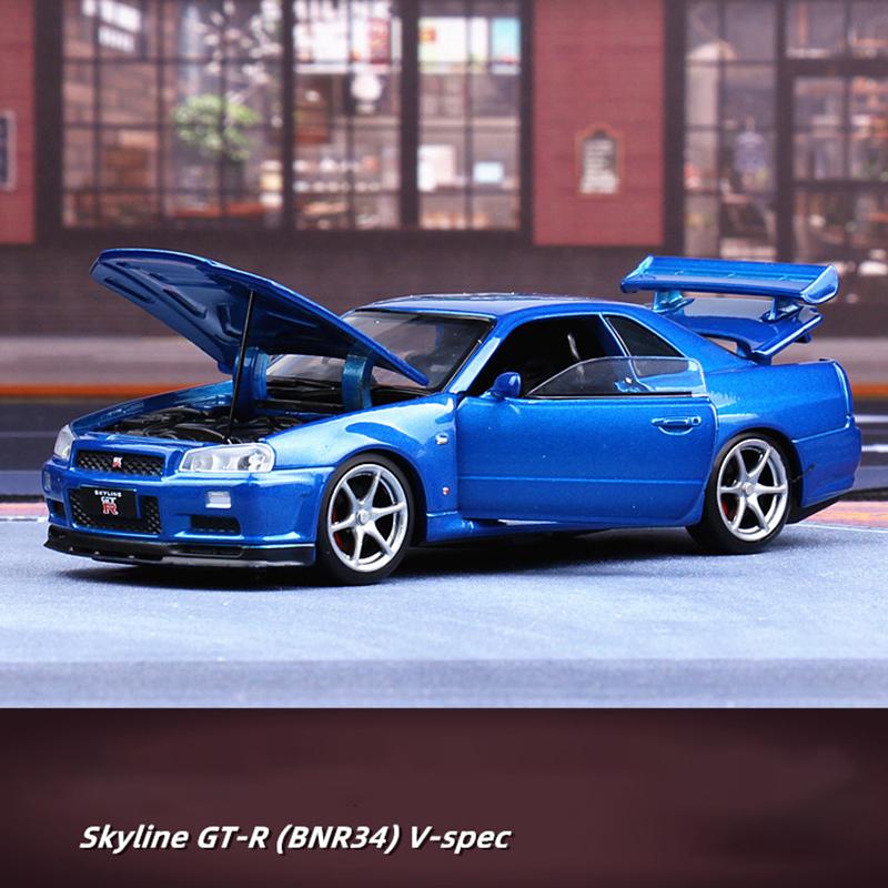 日産 NISSAN スカイライン R34 GTR 1/32 ミニカー 全4色 ライト