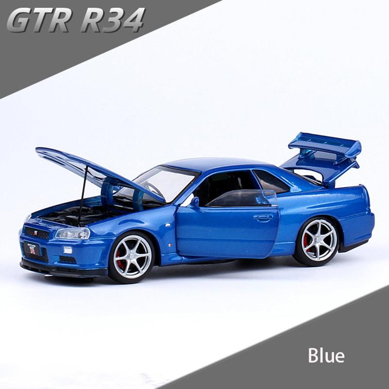 日産（NISSAN） スカイライン R34 GTR 1/32 ミニカー 全4色 ライト点灯