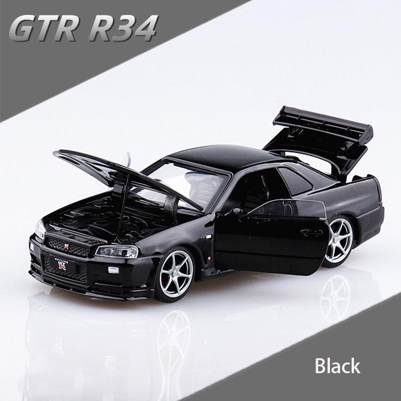 日産 NISSAN スカイライン R34 GTR 1/32 ミニカー 全4色 ライト