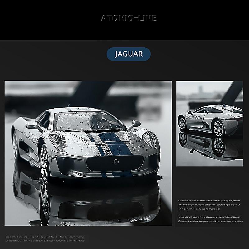 JAGUAR（ジャガー） C-X75 1/32 ミニカー 全2色 ライト点灯 合金モデル