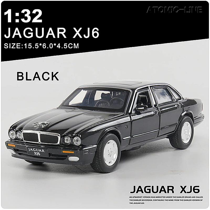 ジャガー XJ6 1/32 ミニカー 全3色 ライト点灯 エンジンサウンド 合金モデル