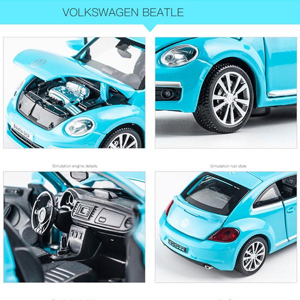 ミニカー　フォルクスワーゲン　ビートル　ワーゲンバス　ニュービートル　1/32 フォルクスワーゲン ビートル 1/32 ミニカー 全4色 ライト点灯