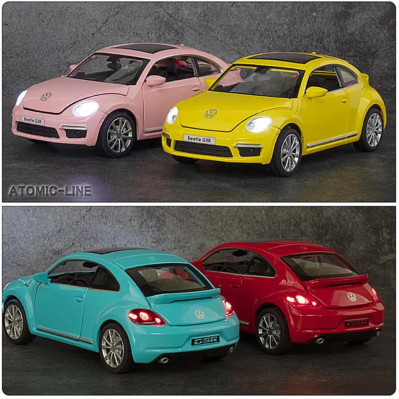 フォルクスワーゲン ビートル 1/32 ミニカー 全4色 ライト点灯 フォルクスワーゲン ビートル 1/32 ミニカー 全4色 ライト点灯