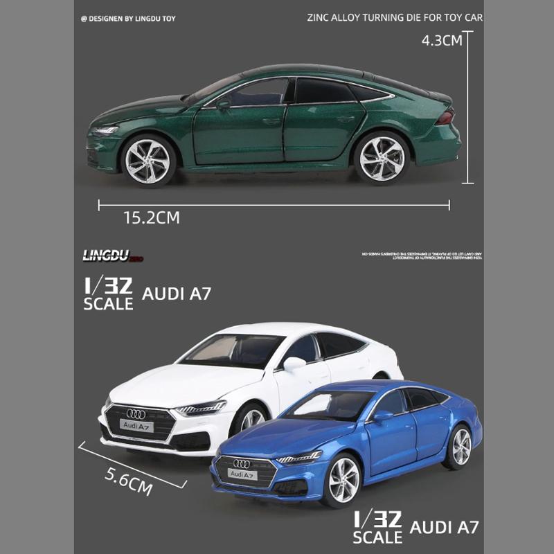 AUDI アウディ A7 1/32 ミニカー 全3色 ライト点灯 エンジン
