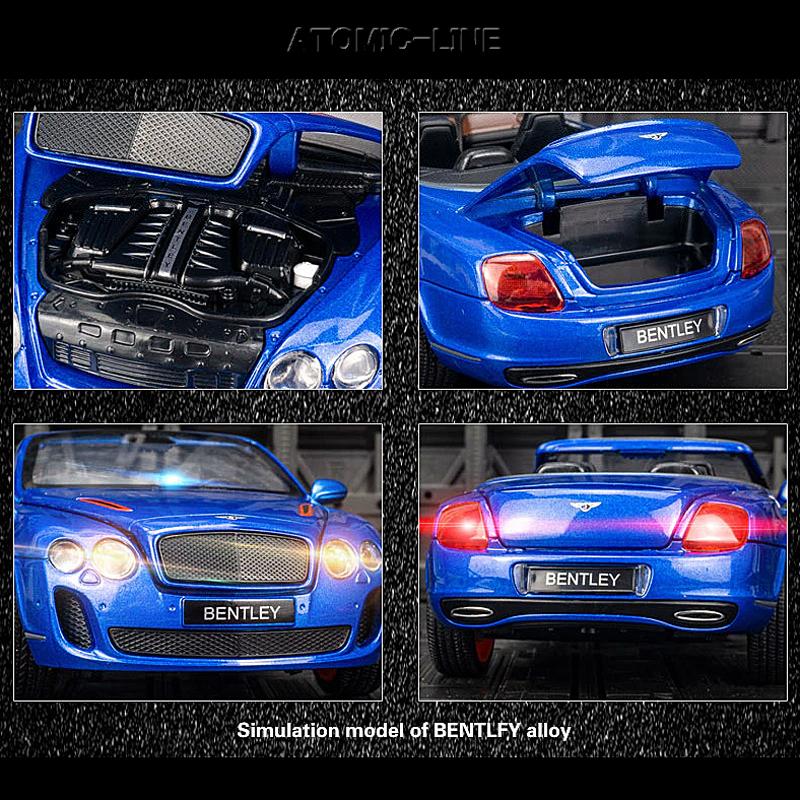 Bentley コンバーチブル 1/24 ミニカー 全3色 ライト点灯 エンジン