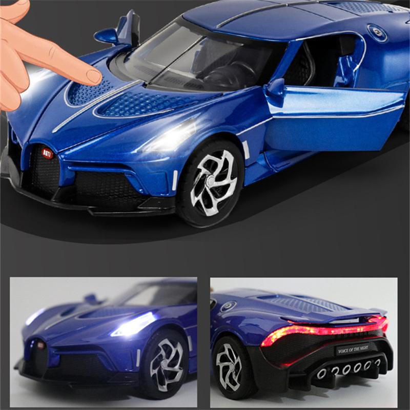 1/24 ブガッティ ラ・ヴォワチュール・ノワール 合金車模型 BUGATTI ラ・ヴォワチュール・ノワール 1/24 ミニカー 全4色 ライト