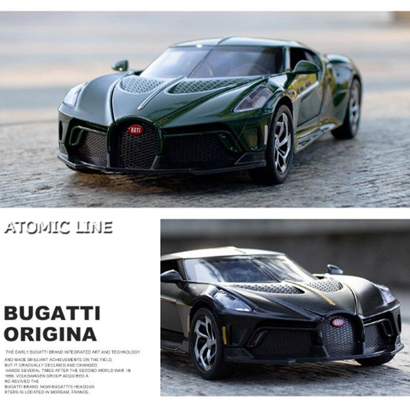 1/24 ブガッティ ラ・ヴォワチュール・ノワール 合金車模型 BUGATTI ラ・ヴォワチュール・ノワール 1/24 ミニカー 全4色 ライト