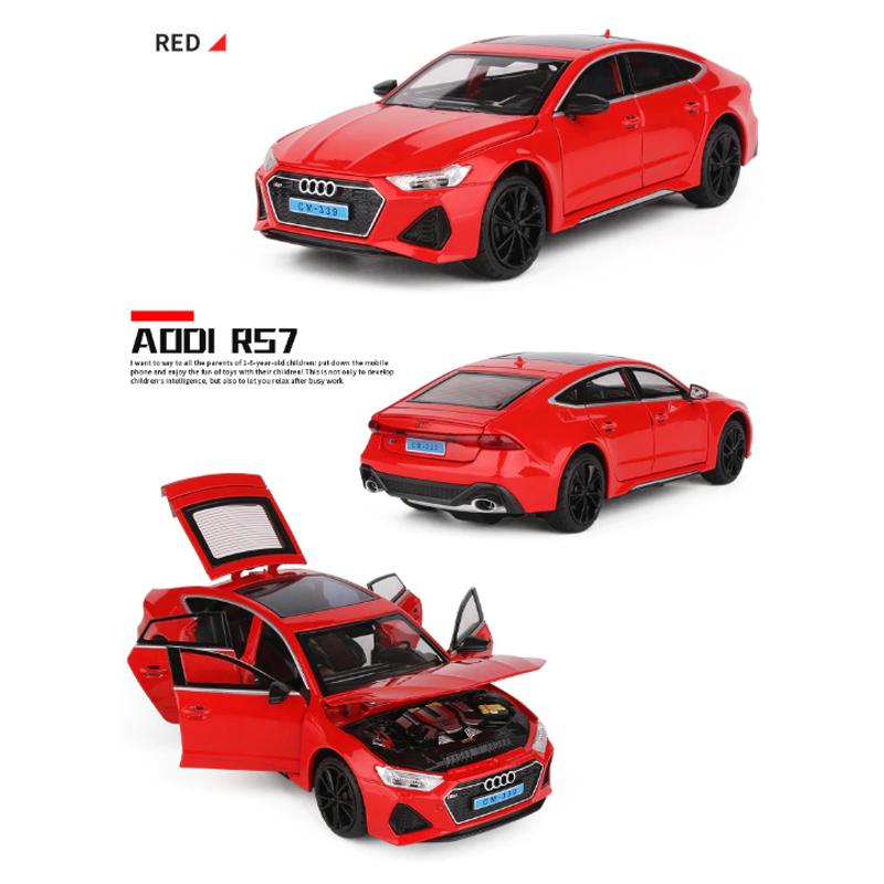 アウディ RS7 1/24 ミニカー 全3色 ライト点灯 エンジンサウンド