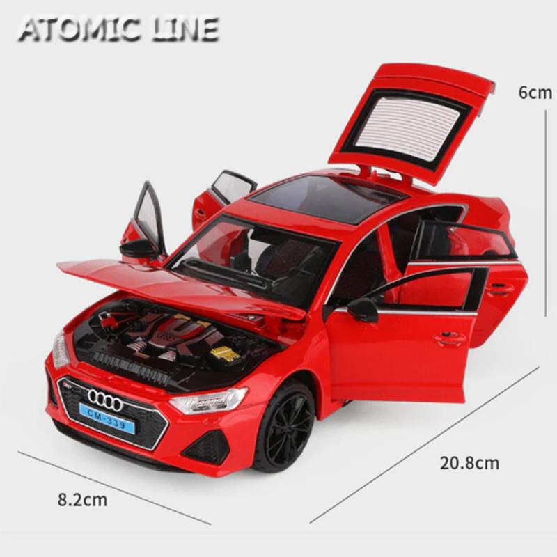 アウディ RS7 1/24 ミニカー 全3色 ライト点灯 エンジンサウンド 合金モデル 模型 ジオラマ｜atomic-line｜06