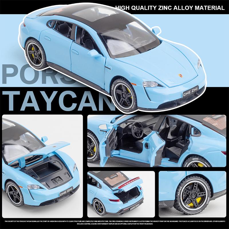 ポルシェ タイカン 1/32 ミニカー 全4色 ライト点灯 エンジンサウンド 合金モデル 模型 ジオラマ｜atomic-line｜09