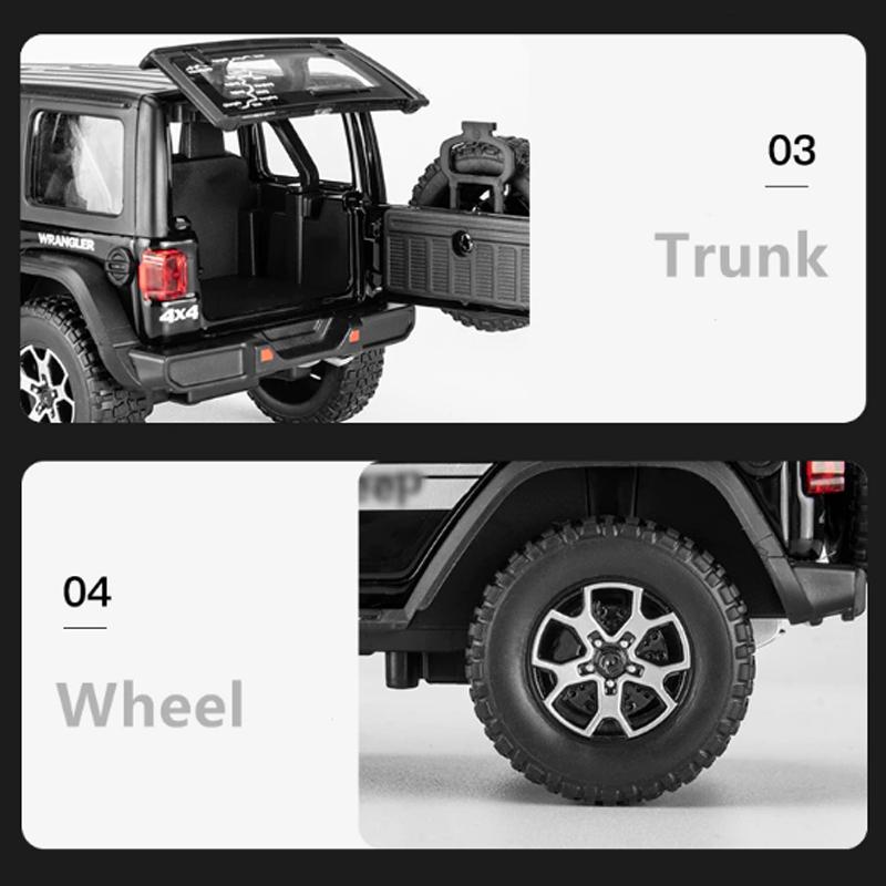 ラングラーミニカーセットとハマーミニカー KiNSMART ミニカー 1:34 ジープラングラー オープントップ 4色