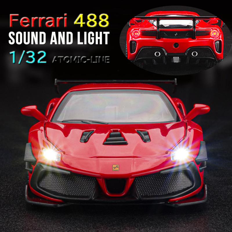 Ferrari フェラーリ 488 1/32 ミニカー 全3色 ライト点灯 エンジン