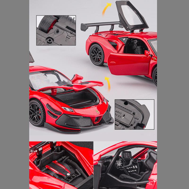冠動脈模型 Ferrari フェラーリ 488 1/32 ミニカー 全3色 ライト点灯