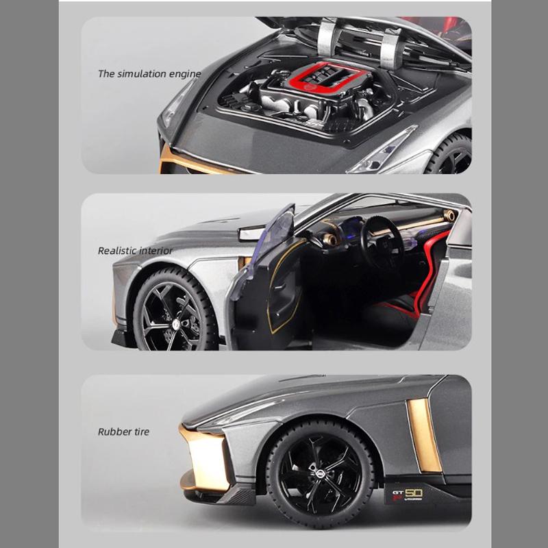 1/32 海外製 LEDライト付 ミニカー 4台セット 金属製 SUBARU インプレッサ STI WRX GC8 1/32 ミニカー 全4色 ライト