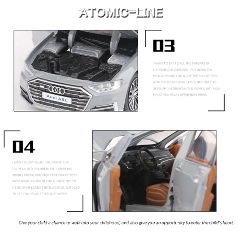 アウディ A8 1/32 ミニカー 全3色 ライト点灯 エンジンサウンド