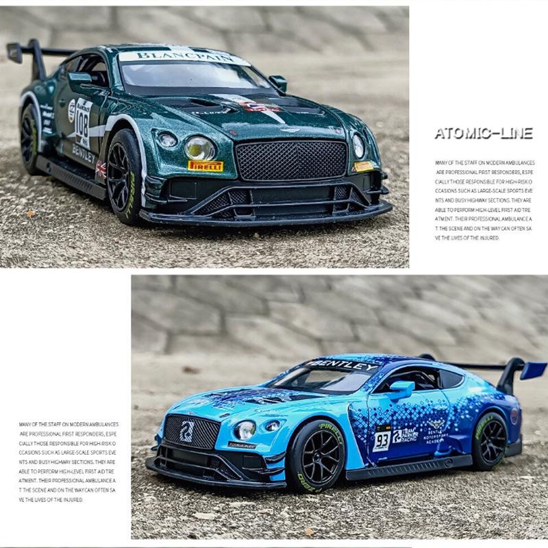 Bentley コンチネンタル GT3 1/32 ミニカー 全4色 ライト点灯
