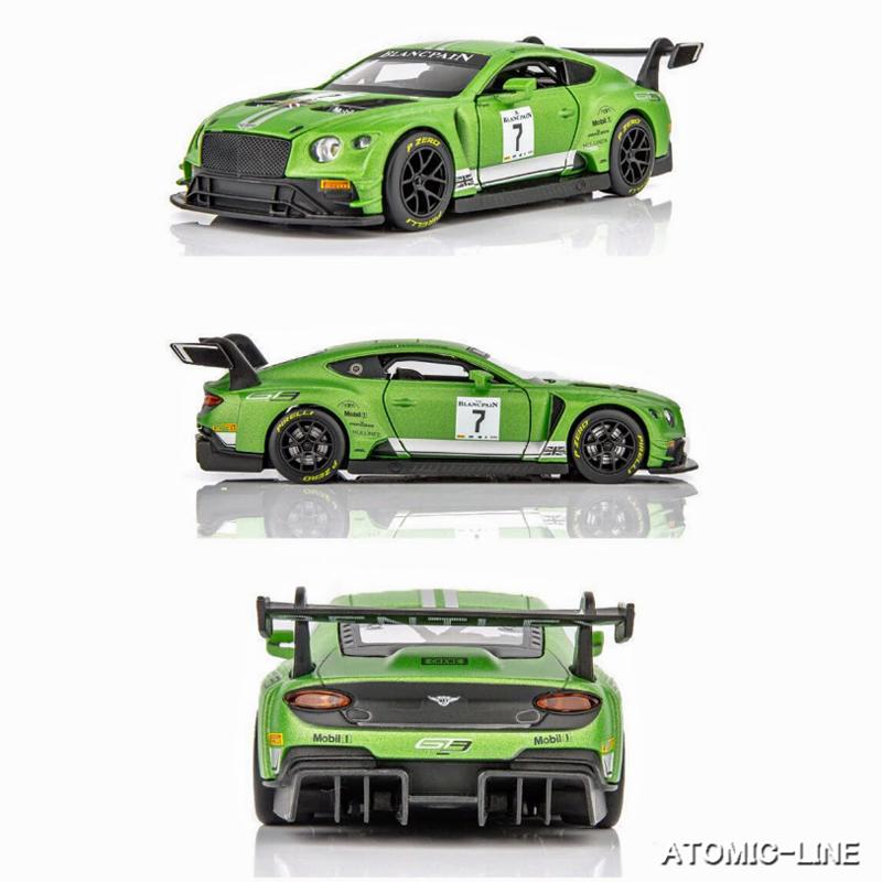 Bentley コンチネンタル GT3 1/32 ミニカー 全4色 ライト点灯 エンジン