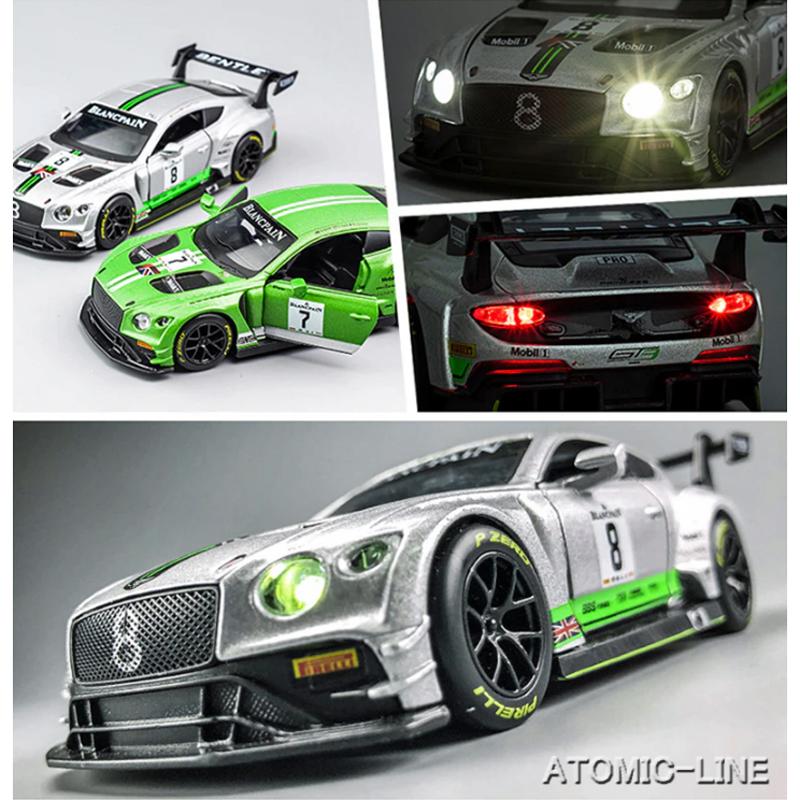 Bentley コンチネンタル GT3 1/32 ミニカー 全4色 ライト点灯 エンジン