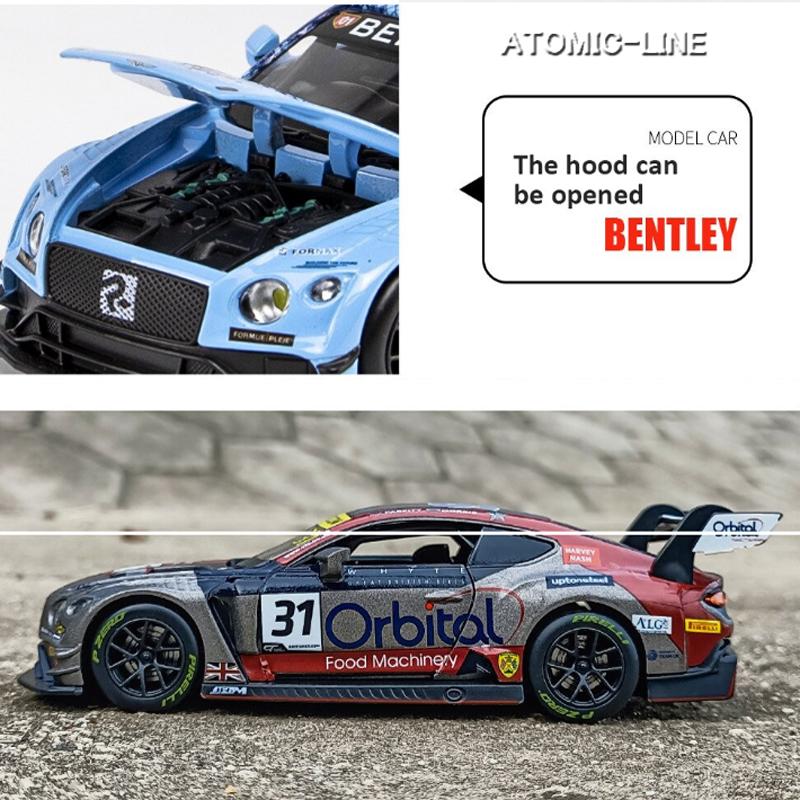 Bentley コンチネンタル GT3 1/32 ミニカー 全4色 ライト点灯 エンジン