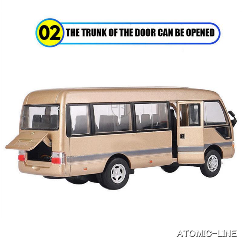 TOYOTA コースター バス 1/32 ミニカー ライト点灯 エンジンサウンド 合金モデル 模型 ジオラマ｜atomic-line｜05