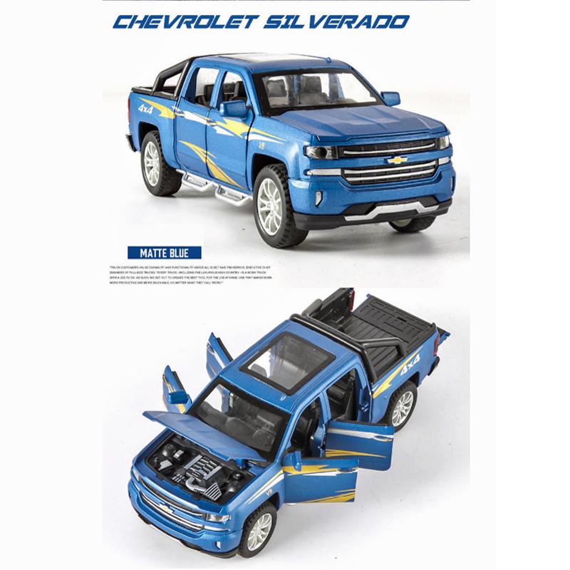 シボレー シルバラード 1/32 ミニカー 全4色 ライト点灯 エンジン