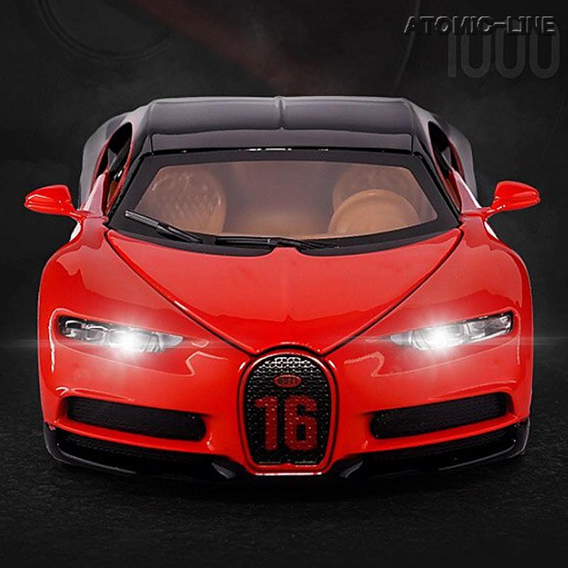 ブガッティ シロン 1/32 ミニカー 全3色 ライト点灯 エンジンサウンド