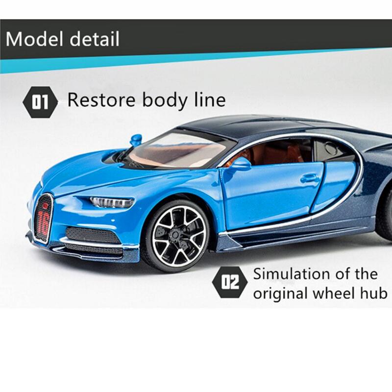 ブガッティシロン イエロー ミニカー 1:18 ライト点灯 サウンド ドア開閉 ブガッティ DIVO ディーヴォ 1/18 ミニカー 全4色 ライト点灯