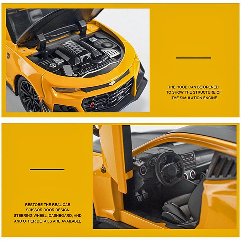 シボレー カマロ 1/24 ミニカー 全3色 ライト点灯 エンジンサウンド