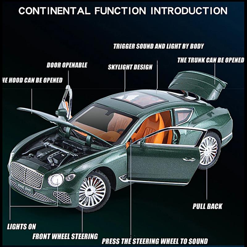 Bentley ミュルザンヌ 1/24 ミニカー 全3色 ライト点灯 エンジン