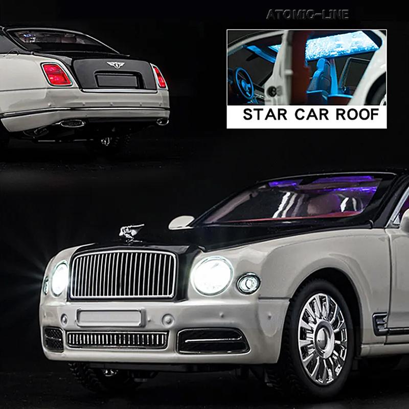 Bentley ミュルザンヌ 1/24 ミニカー 全3色 ライト点灯 エンジン