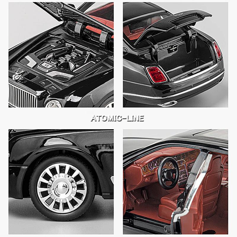 Bentley ミュルザンヌ 1/24 ミニカー 全3色 ライト点灯 エンジン