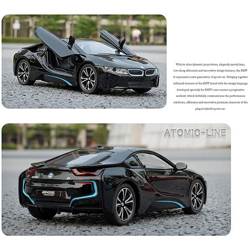 BMW BMW i8 1/24 ミニカー 全2色 ライト点灯 エンジンサウンド 合金