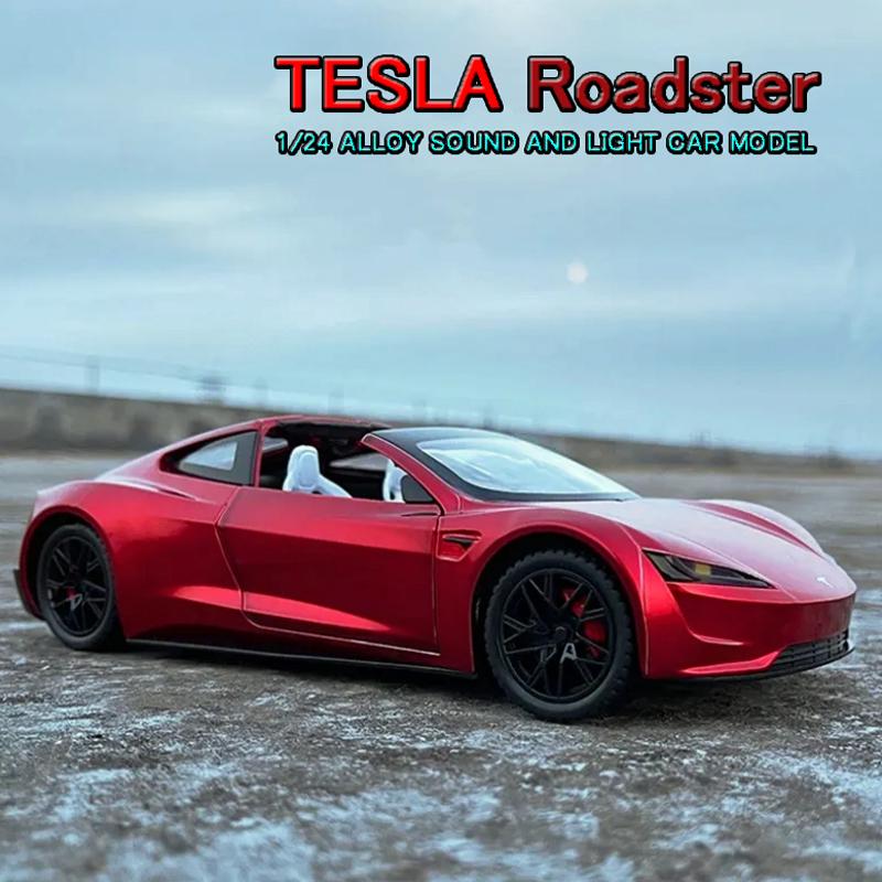 テスラ Roadster ロードスター 1/24 ミニカー 全3色 ライト点灯 テスラ Roadster ロードスター 1/24 ミニカー 全3色 ライト点灯