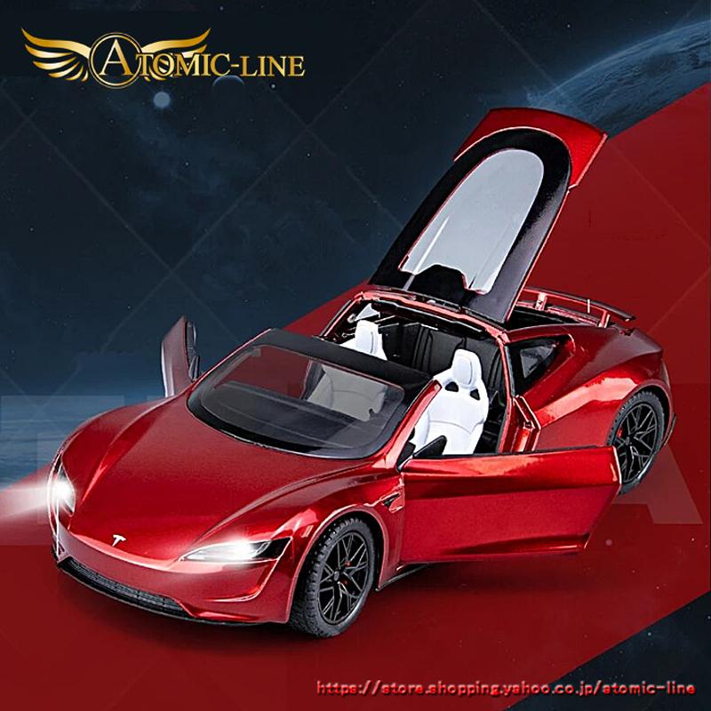 テスラ Roadster ロードスター 1/24 ミニカー 全3色 ライト点灯