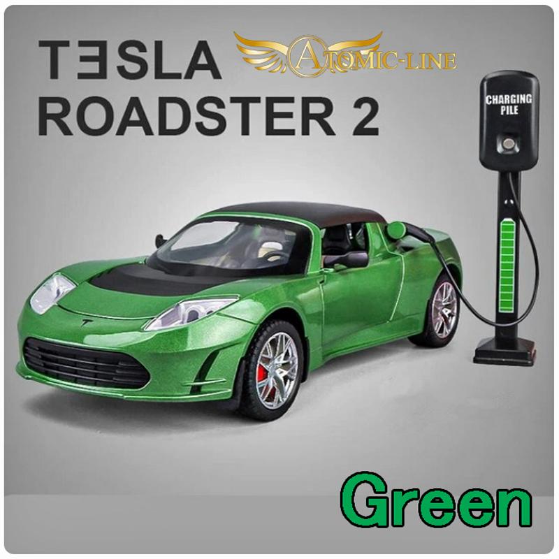 4本セット JJ TESLA ジェージェー テスラ ECC802S GOLD テスラ TESLR ロードスター 1/24 ミニカー 全4色 ライト点灯