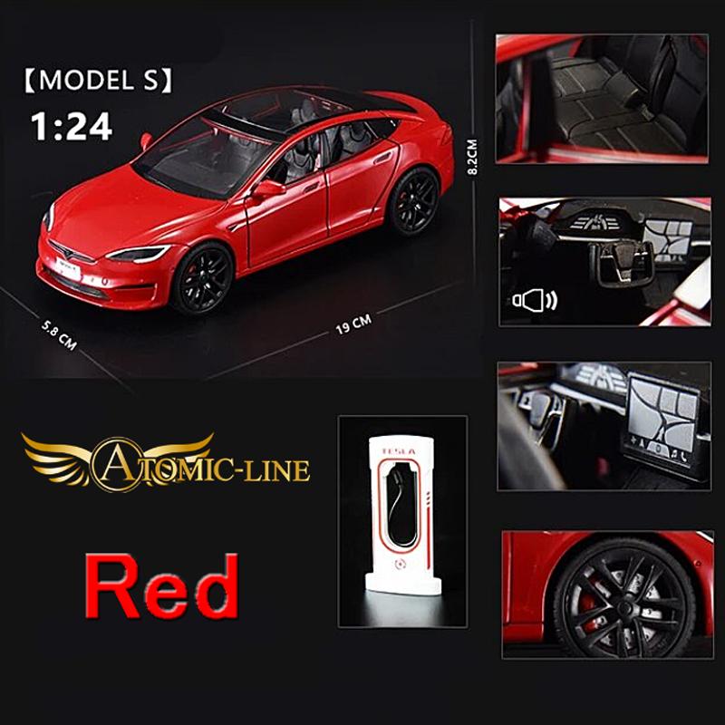 テスラ MODEL S 1/24 ミニカー 全5色 ライト点灯 エンジンサウンド
