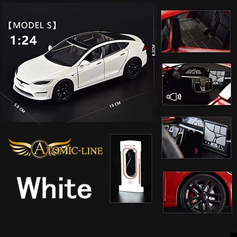 テスラ MODEL S 1/24 ミニカー 全5色 ライト点灯 エンジンサウンド
