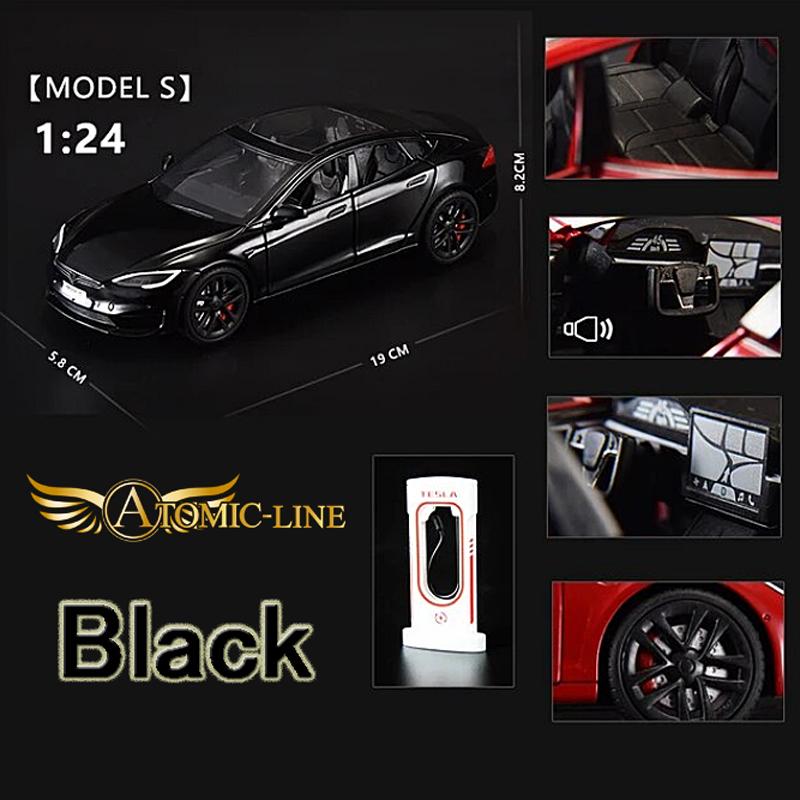 テスラ MODEL S 1/24 ミニカー 全5色 ライト点灯 エンジンサウンド