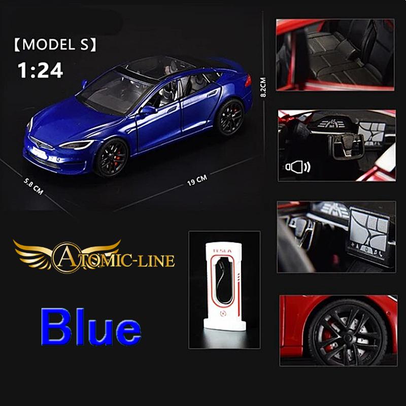 テスラ MODEL S 1/24 ミニカー 全5色 ライト点灯 エンジンサウンド