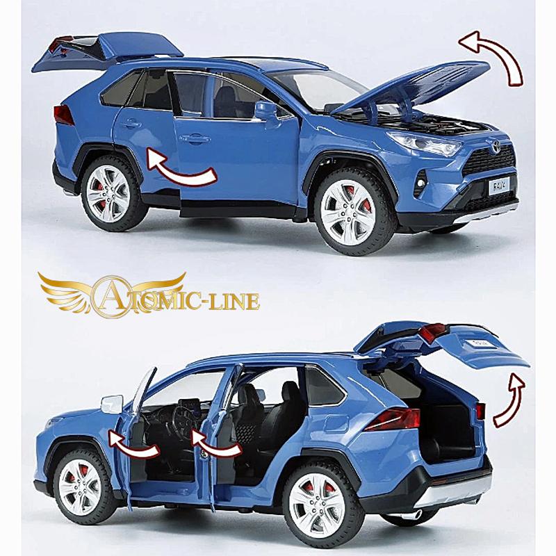 トヨタ RAV4 1/24 ミニカー 全3色 キーレスエントリー付き ライト点灯 エンジンサウンド 合金モデル 模型 ジオラマ｜atomic-line｜17