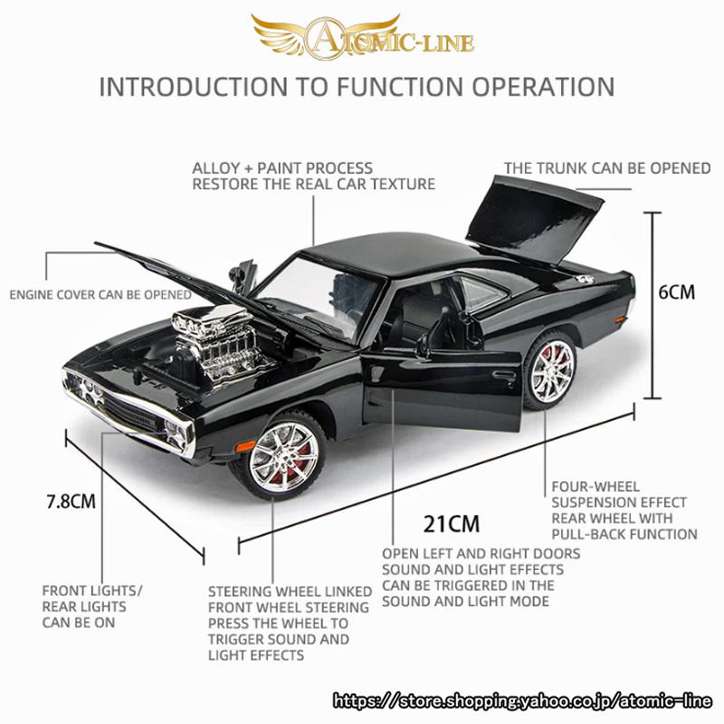スナップオン 1970 DODGE CHARGER R/T ジオラマ付きミニカー ダッジ チャージャー 1970年 1/24 ミニカー ライト点灯 エンジン