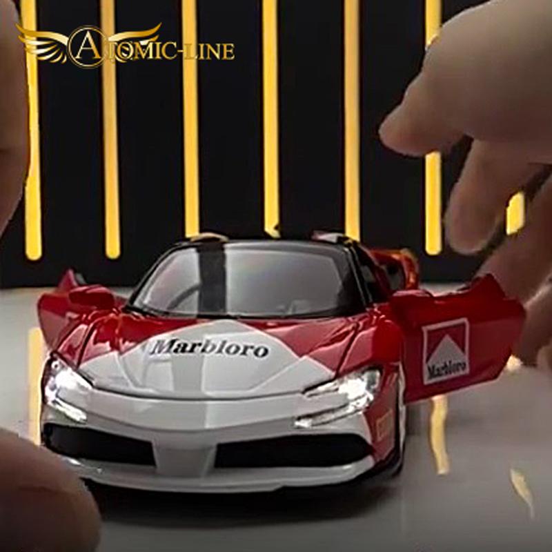 フェラーリ SF90 Marbloro ミニカー 1/32 ライト点灯 エンジンサウンド