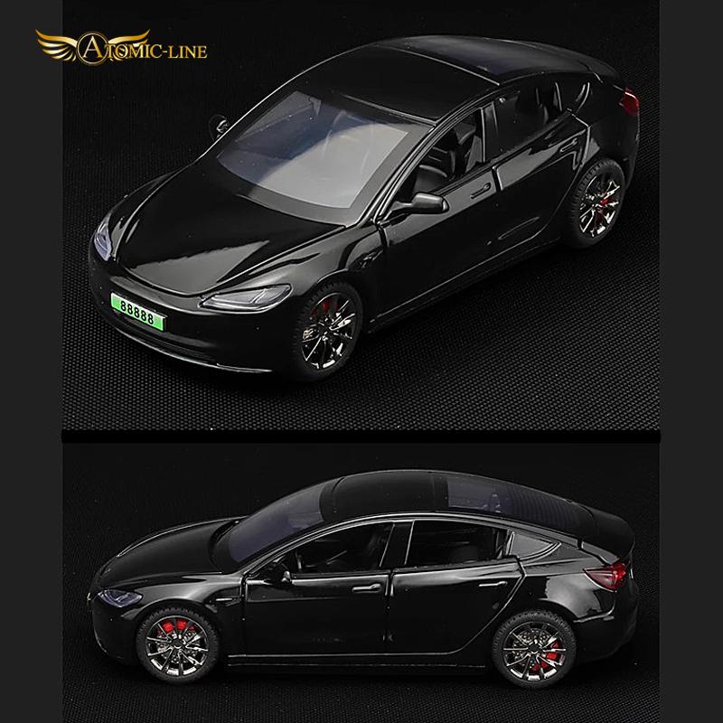 テスラ MODEL3 1/32 ミニカー 全4色 ライト点灯 サウンド 合金モデル
