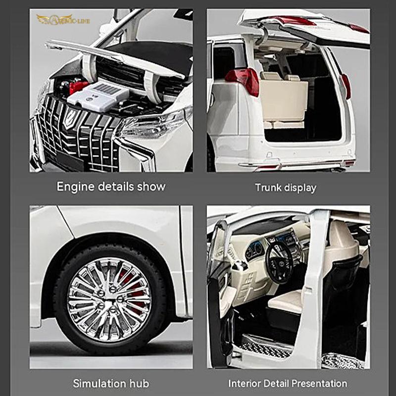 最終値下げですToyota Alphard 2023 ミニカー1/18 New 1/18 Toyota Alphard MPV Alloy Car Model Diecast Model