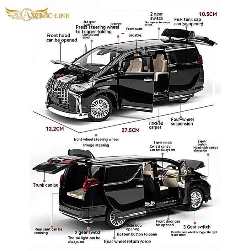 トヨタ（TOYOTA） アルファード 1/18 ミニカー 全2色 ライト点灯