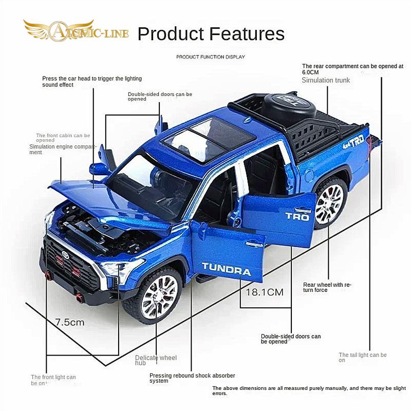 トヨタ（TOYOTA） TUNDRA タンドラ 1/32 ミニカー 全4色 ライト点灯