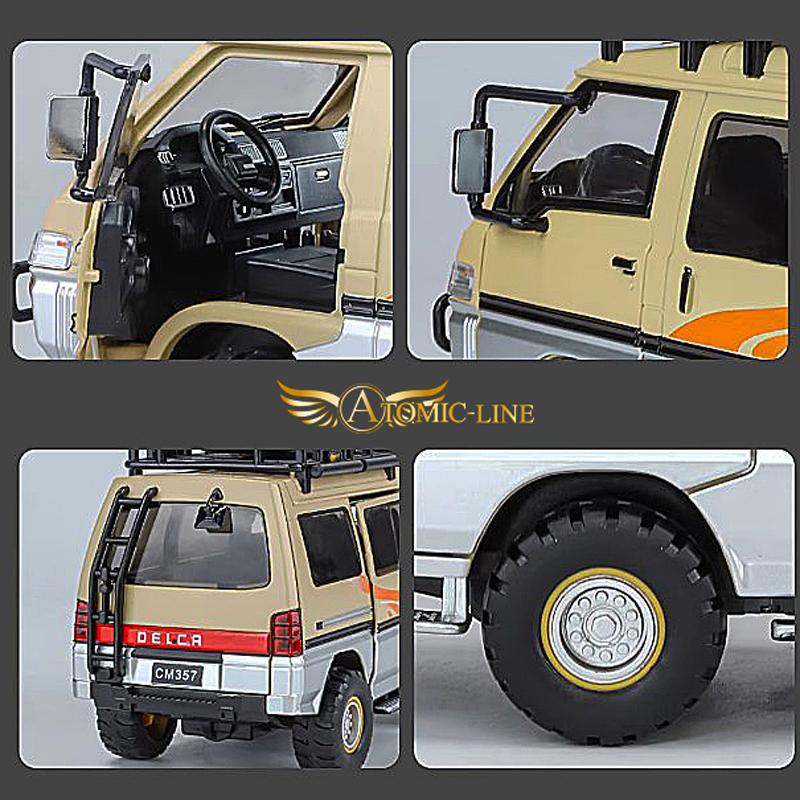 歴代ー三菱デリカミニカー18台セット 三菱（MITSUBISHI） DELICA デリカ 1/24 ミニカー 全2色 ライト点灯